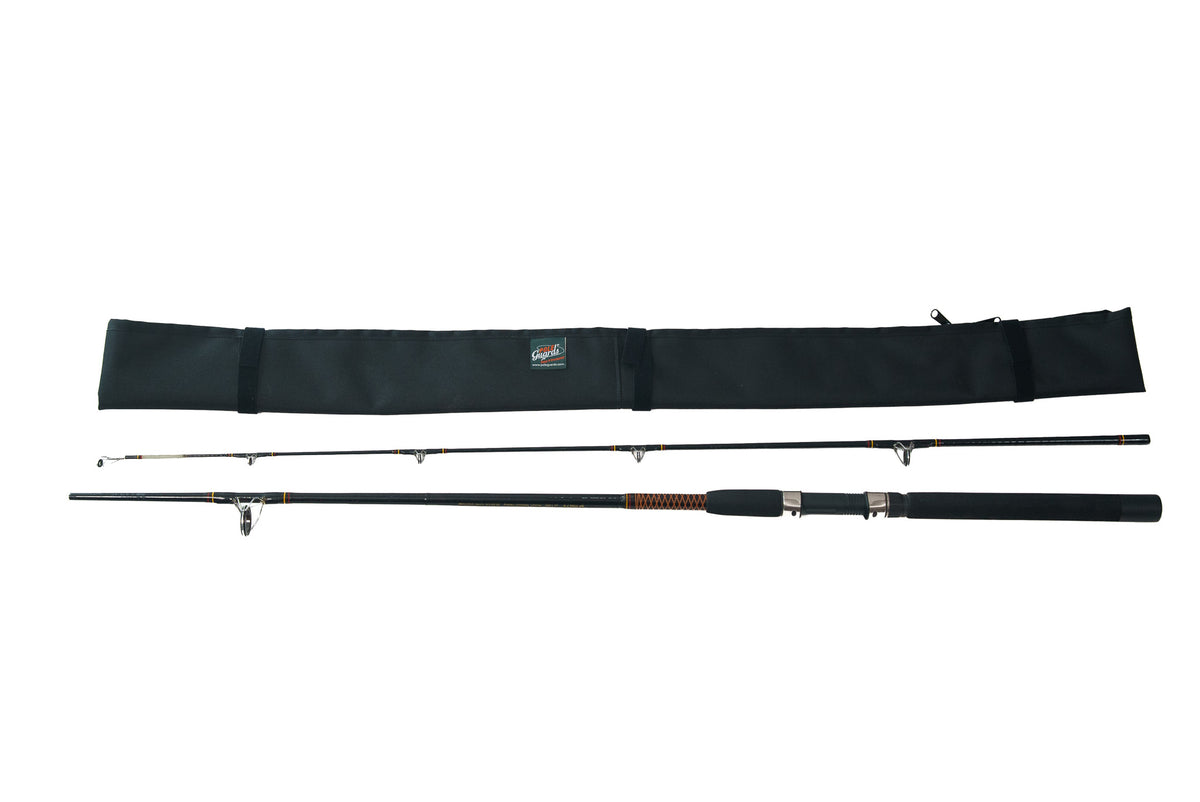 Pole Guards 2-Pieces Fishing Rod Protective Cover – Dual-Compartment Zippered Bag for Disassembled Rods – Adjustable. Made in USA