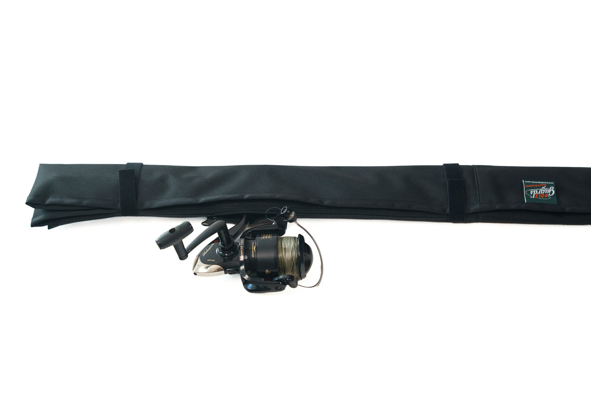 Pole Guards 2-Pieces Fishing Rod Protective Cover – Dual-Compartment Zippered Bag for Disassembled Rods – Adjustable. Made in USA