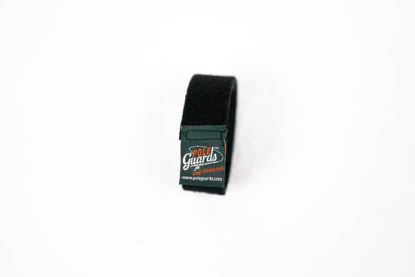 A black 4Pcs 15inch Velcro Straps with a logo on it.