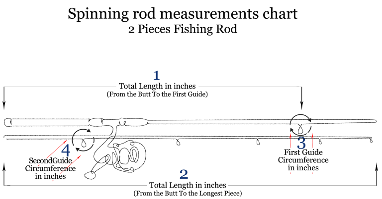 Spinning rod measurements chart.